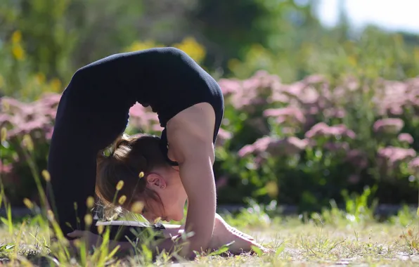 Summer, girl, pose, flexibility, yoga, Sam