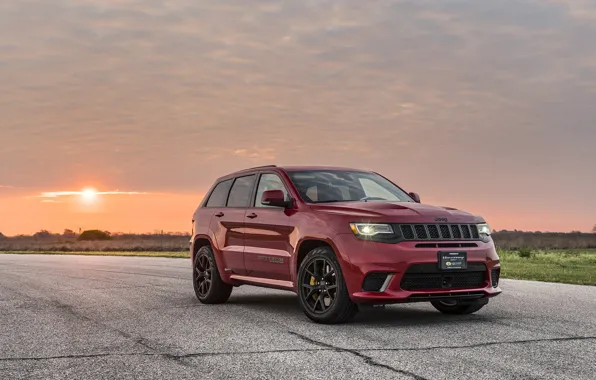 Sunset, the evening, 2018, Hennessey, Jeep, Grand Cherokee, Trackhawk, HPE1000