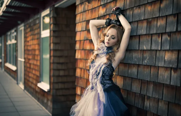 Girl, pose, house, photo, makeup, dress, Kyle Cong