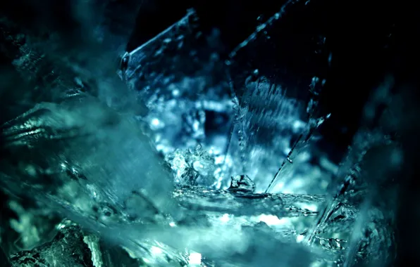 Cold, water, ice, under water, blue color