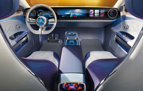 Concept, Mercedes-Benz, interior, Mercedes, the wheel, The concept, display, torpedo