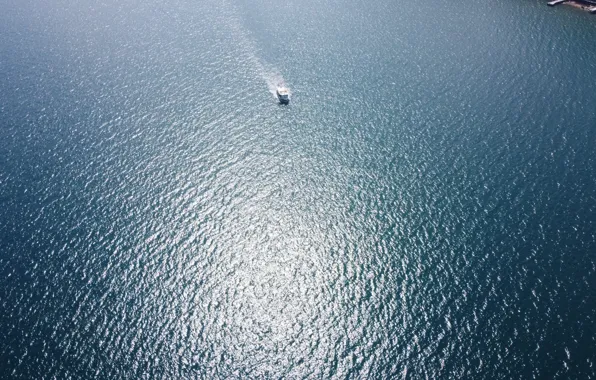 Sea, reflection, movement, boat, top, boat