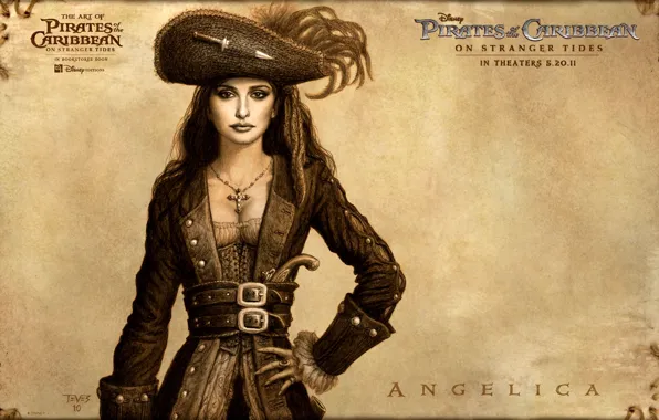 Picture art, Penelope Cruz, pirates of the Caribbean, pirates of the caribbean, disney, on stranger tides, …