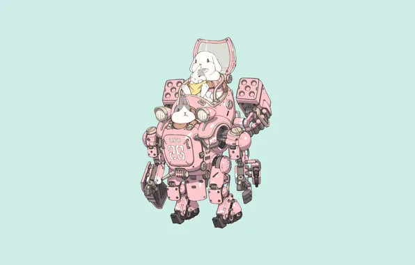 Girl, Fantasy, Gun, Art, Robot, Style, Machine, baby