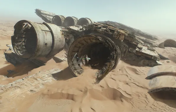 Desert, chase, Star Wars, the ruins, Star Wars, The Force Awakens, The Force Awakens, Episode …