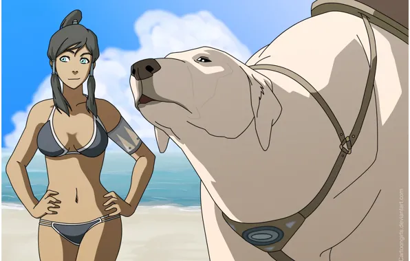 Beach, Swimsuit, Avatar: the legend of Korr., LOCKE, Korra, Naked