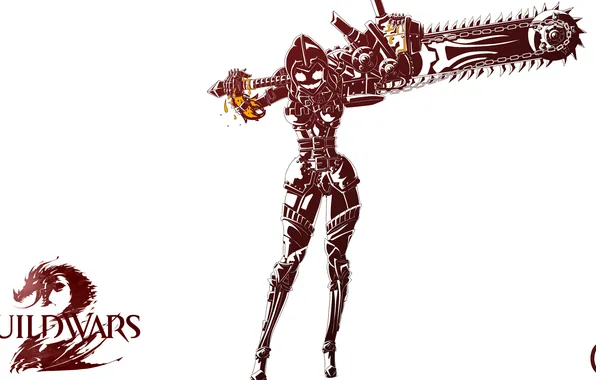 Picture look, white background, chainsaw, Guild Wars