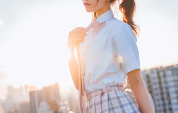 City, Beautiful, Asian, Model, Woman, Building, Cute, Pretty