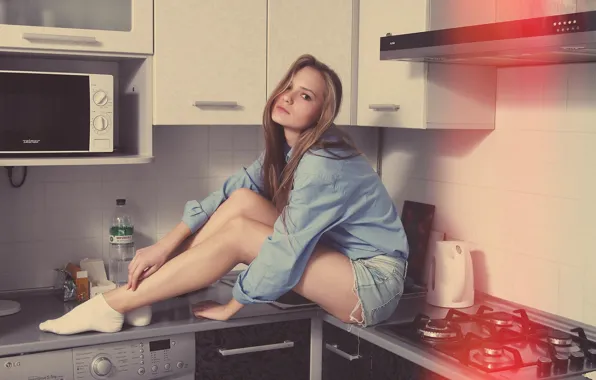 Girl, Girl, Kitchen, Beautiful, Bed, Beautiful, Kitchen, Mike