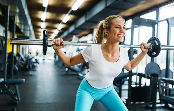 Pose, figure, blonde, fitness, rod, training, workout, workout