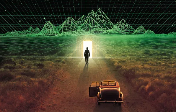 Picture machine, people, the door, silhouette, The Thirteenth Floor, The Thirteenth Floor