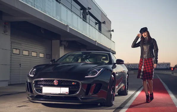 Auto, look, girl, Jaguar, Girls