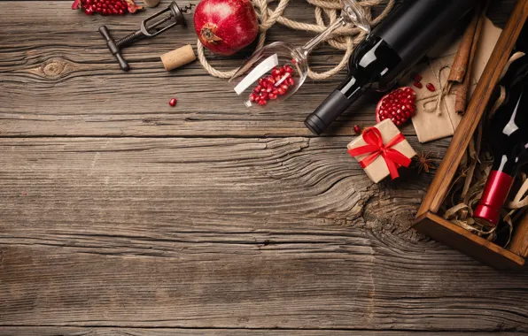 Holiday, gift, wine, glasses, garnet