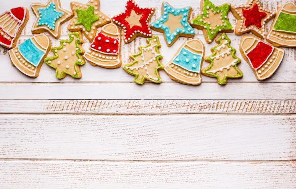 New Year, cookies, Christmas, wood, Merry Christmas, Xmas, glaze, cookies