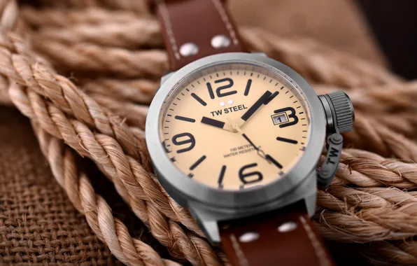 Picture watch, rope, dial