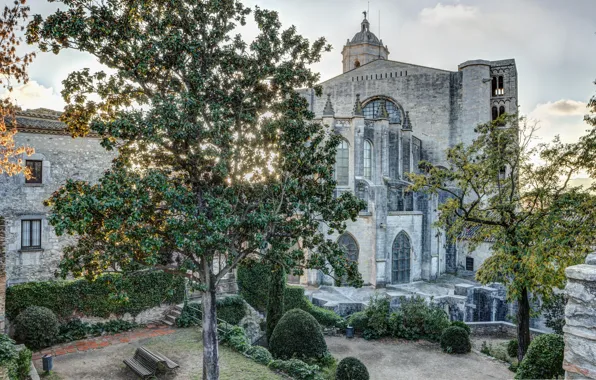 Spain, Cathedral, back yard, Girona