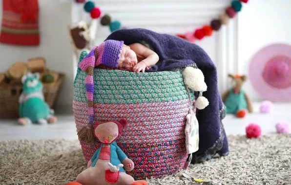 Toys, sleep, boy, sleeping, cap, baby