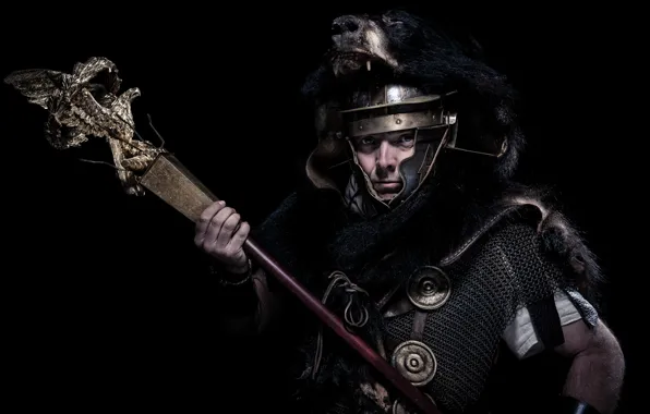 Background, armor, warrior, Rome, helmet, fur, male, mail