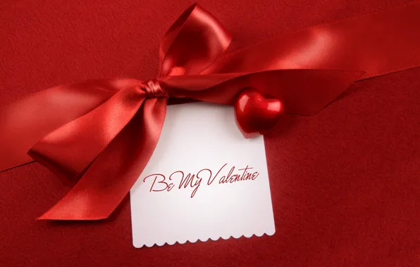 Picture holiday, heart, bow, Valentine's day, heart, postcard, Valentine's Day, holiday