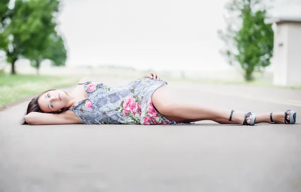 Look, girl, pose, street