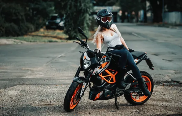 Picture model, boots, Mike, figure, blonde, motorcycle, gloves, helmet