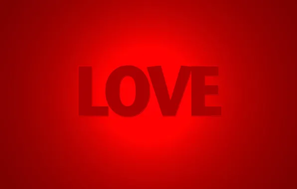 Love, red, the word