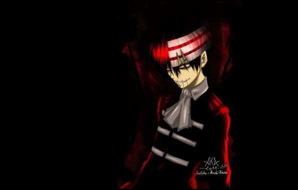 Guy, Soul eater, black background, crazy, Soul Eater