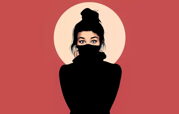 Picture girl, anime, brunette, sweater