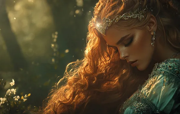 Look, girl, fantasy, image, Princess, AI art, neural network