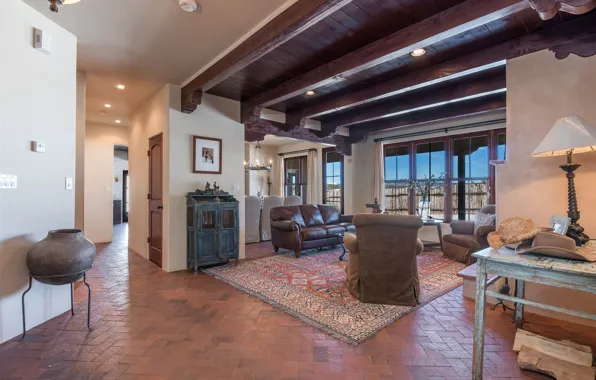 Interior, living room, New Mexico, Santa Fe