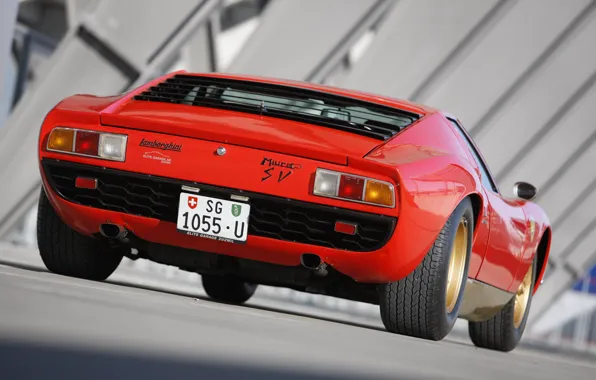 Color, Auto, Lamborghini, Machine, Classic, 1971, Lights, Car
