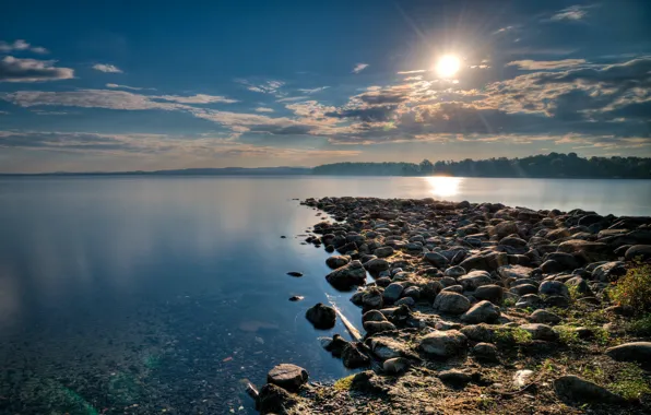 Picture lake, dawn, morning