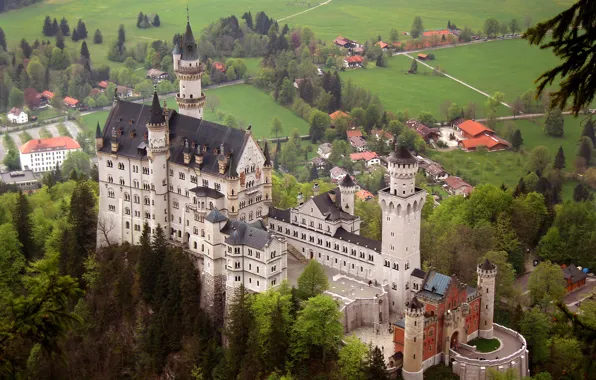Landscape, castle, Bayern, Neuschwanstein