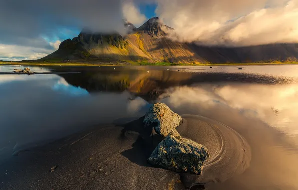 Picture nature, river, mountain, Iceland