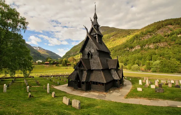 Norway, Church, Norway, wooden house, stave church, Borgund