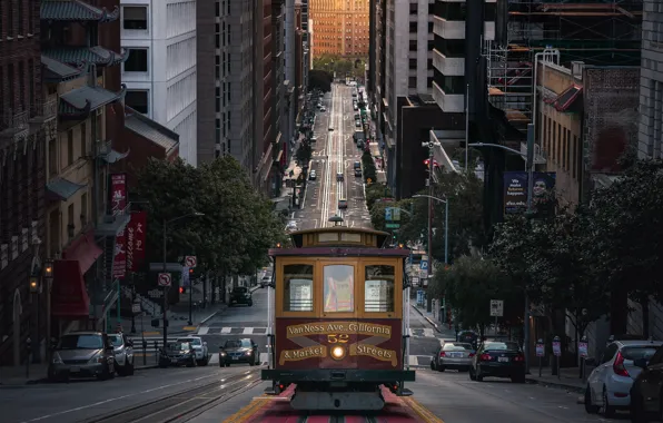Picture light, machine, street, home, CA, San Francisco, tram, USA