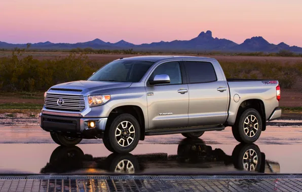 Picture Reflection, The evening, Machine, Grey, Toyota, Pickup, Toyota, Tundra