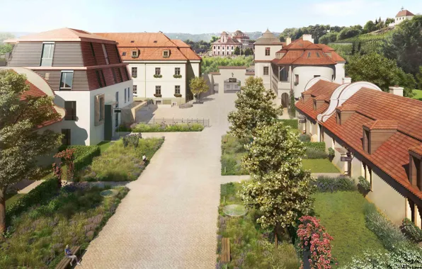 Castle, street, home, Prague, Czech Republic, projects, Troy district, Troy residence