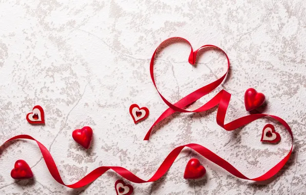 Tape, red, love, romantic, hearts, valentine`s day