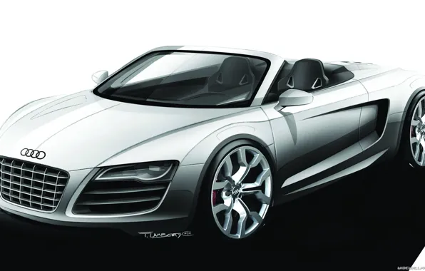 Car, machine, Audi, sketch, cabrio