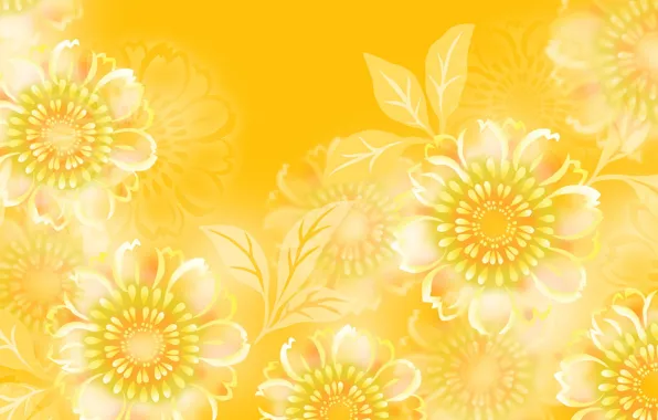 Picture flowers, yellow, pattern