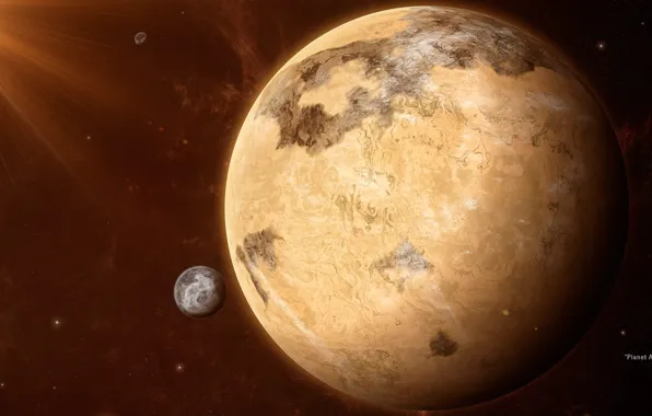 Picture space, planet, satellite, art, dune, Arrakis