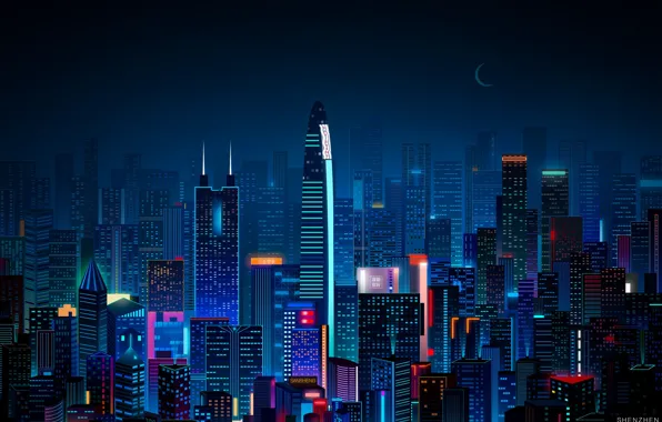 3840x1080px | free download | HD wallpaper: city buildings, night city,  skyscrapers, city lights, traffic | Wallpaper Flare