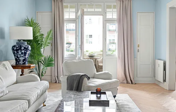 Design, style, room, interior, balcony, living room, city apartment