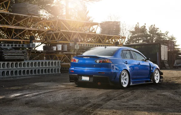 Picture Blue, Desktop, Mitsubishi, Lancer, Evolution, Car, Beautiful, Style