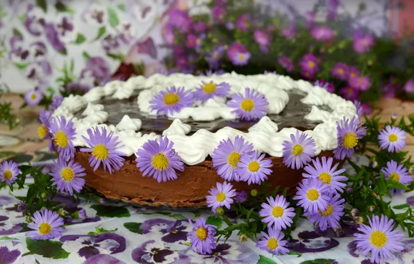 Purple flowers, Pie, Purple flowers