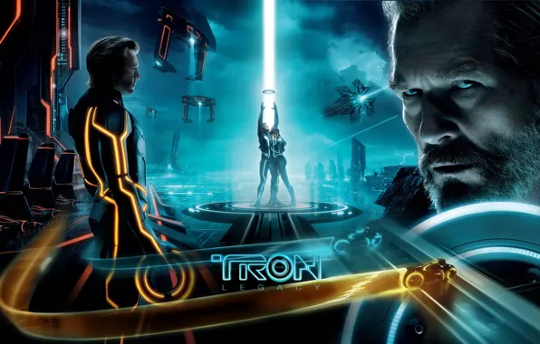 Picture Tron Legacy, Tron, The throne, Jeff Bridges