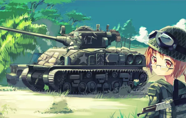 Picture Military, Tank, Anime, Tank, Military, Sherman, Girls and Panzer, Tank Girl