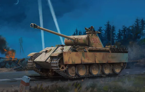 Germany, tank, the Wehrmacht, average, panzerwaffe, Pz.Kpfw.V Panther Ausf.G