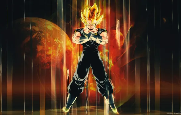 Wallpaper Dragon, Anime, Planet, Ball, Super Saiyajin, Vegito for